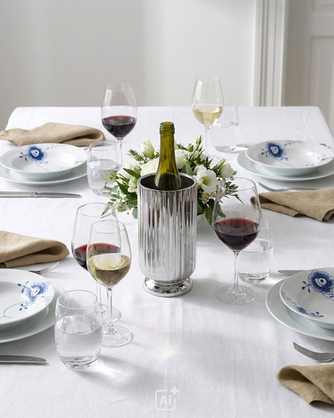Elegant Bernadotte-vinkøler i rustfrit stål