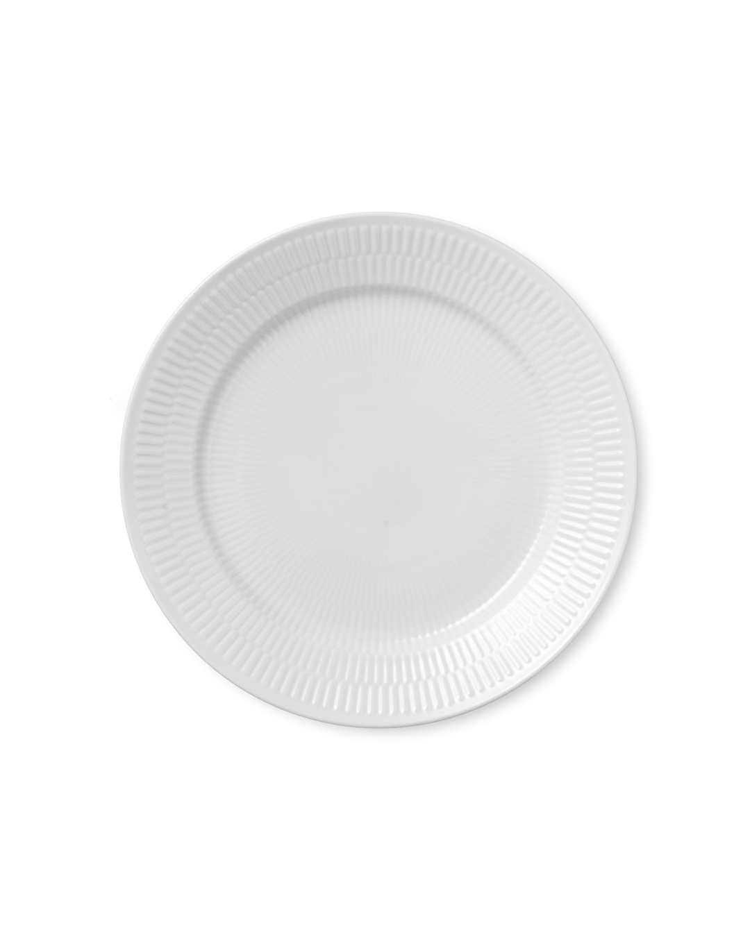 Elegant Hvid Riflet frokosttallerken - 19 cm - 3 stk